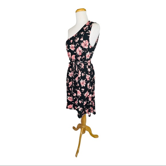 DR2 Daniel Rainn Nordstrom One Shoulder Dress A line Floral lightweight Sz M - Picture 9 of 13